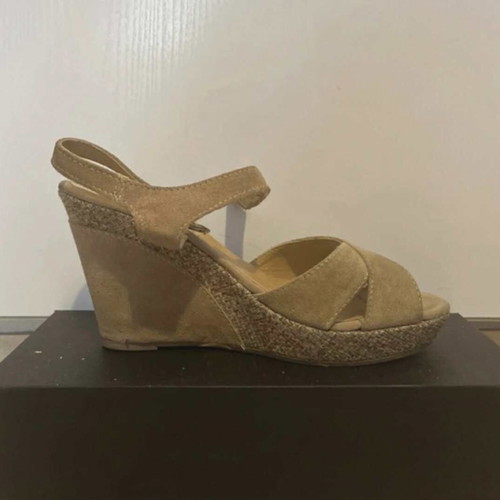Tamaris platform shoes used, beige, size 39