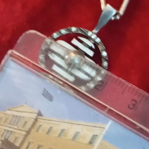 Silver 925 necklace with branded pendant, 40cm chain