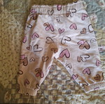Sinsay baby beige cotton fleece pants with hearts, like new