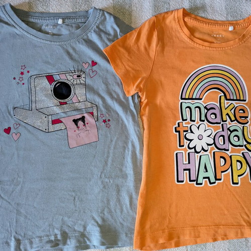 Name It kids t-shirt set size 104 cm like new, grey and orange
