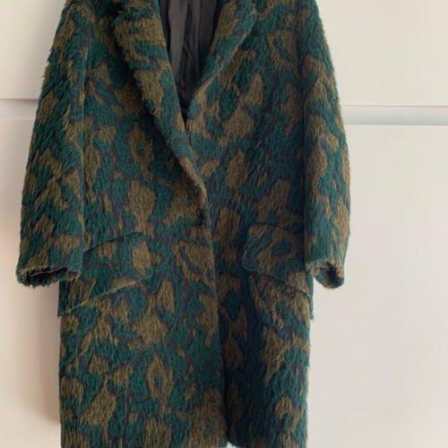 Vicolo Green Jacquard Longline Coat like new