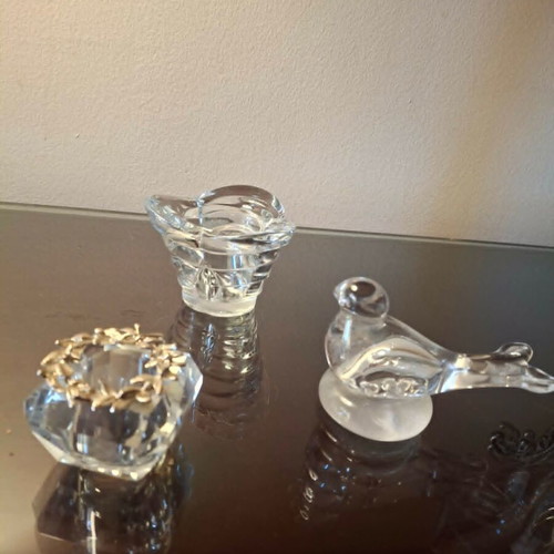 Glass table decorations collection with small candle holder