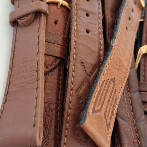 Leather retro watch straps set of 10 like new, various sizes