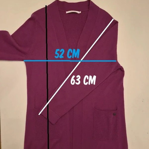 Xandres cardigan, 90% wool 10% cashmere, size M, purple