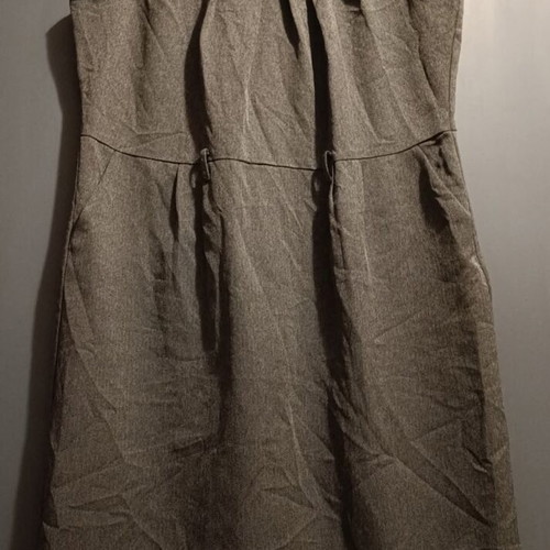 Olivia Matthews plus size dress gray with soft herringbone fabric and belt
