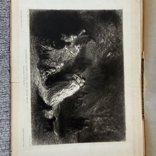 Engraving used, collectible old print 19x28 cm