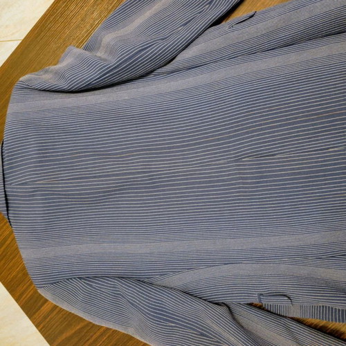 No Name striped suit used, size Large, blue