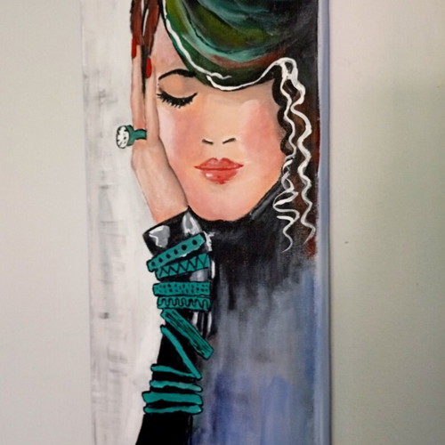 Painting on canvas with acrylics 20×40 cm new