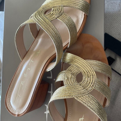 Tabita Brazil gold sandals size 38 with leather anatomical insole