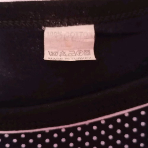 Summer dress elastic black with white polka dots like new