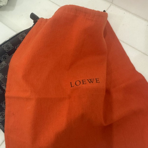 Loewe shoulder bag with detachable wallet and storage pouch, blue and grey