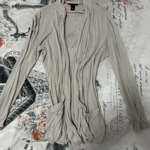 H&M women's cardigan used, beige, size M