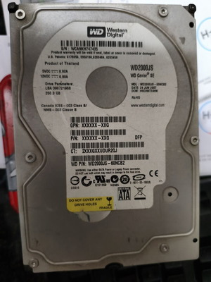 Western Digital 200GB SATA 3.5 hard drive used