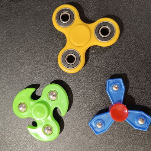 Fidget spinners used, set of 3 plastic