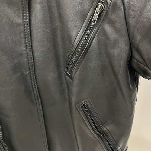 Motorcycle jacket made of calf leather used, size S, black