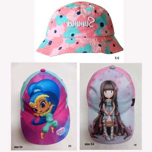 Girls Hats 54 cm like new, pack of 3 pieces