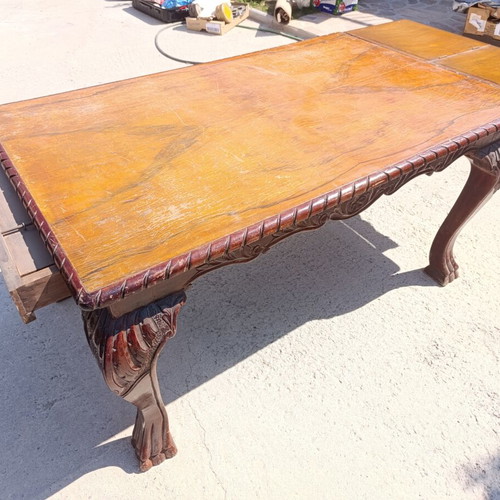 Chippendale Classic Dining Table used, solid wood, double extension