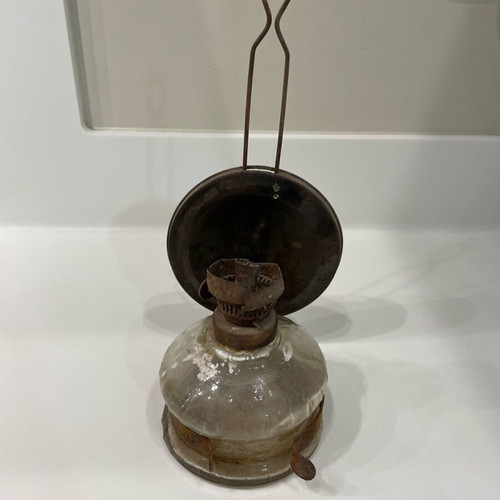 Pitsos oil lamp used, antique