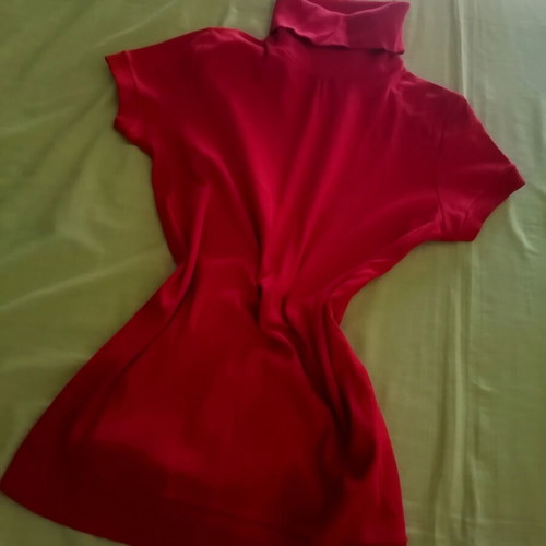 Sleeveless turtleneck sweater S, red