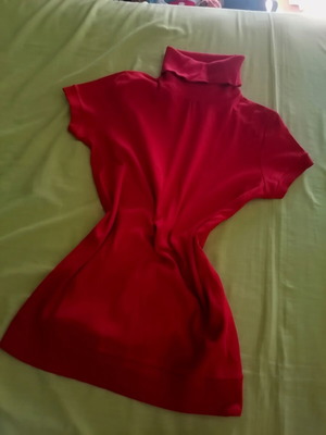 Sleeveless turtleneck sweater S, red