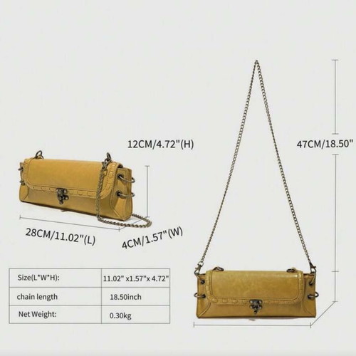 Bull Bag clutch and shoulder bag, yellow, vintage style