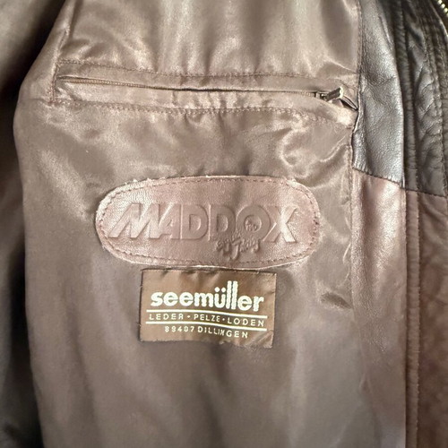 Vintage leather jacket μεταχειρισμένο, νούμερο 54, ζεστό καφέ