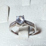Silver 925° ring new with white zircon large size 60
