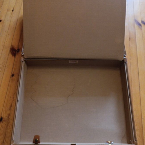 Samsonite suitcase used brown leather 1950s