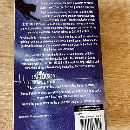 Αγγλικό μυθιστόρημα James Patterson μεταχειρισμένο, Swimsuit και Cat and Mouse