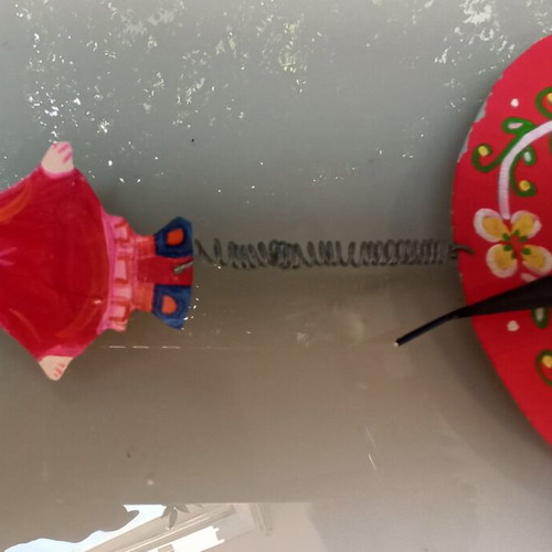 Handmade wall clock Little Red Riding Hood theme like new