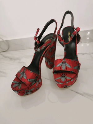 Nine West heels like new, red and silver, size 38