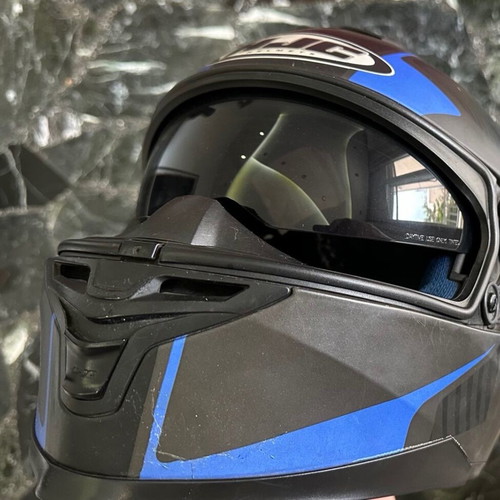 HJC IS 17 helmet used with leather fabric and scratches