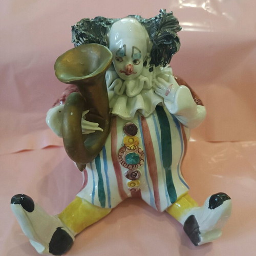 Vintage collectible handmade clown set of 3 like new
