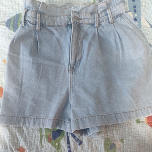 Zara denim shorts large paperbag like new, blue