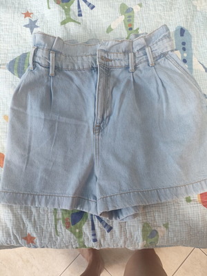 Zara denim shorts large paperbag like new, blue