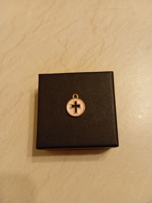 Cross charm like new, rose gold plated for necklace or bracelet