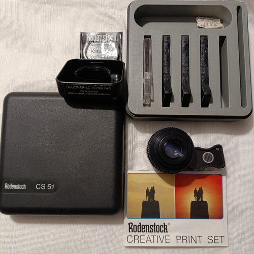 Rodenstock Rogonar 75mm f/4 lens for darkroom printer, like new