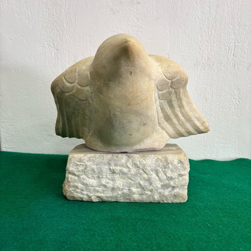 Marble folk sculpture used, bird figure, height 26cm