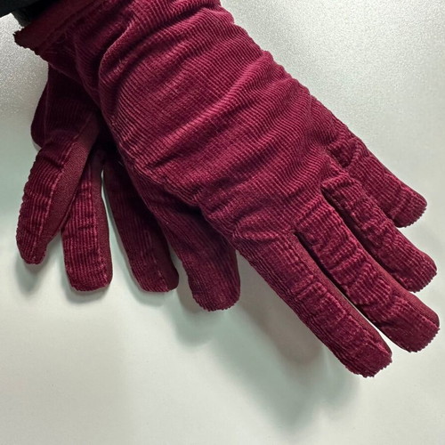 Women's velvet gloves in burgundy new