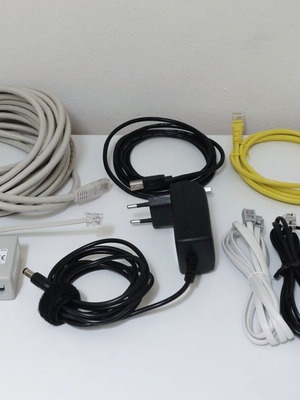 Διάφορα καλώδια σαν καινούργια, USB, Ethernet, τηλεφώνου, VDSL splitter