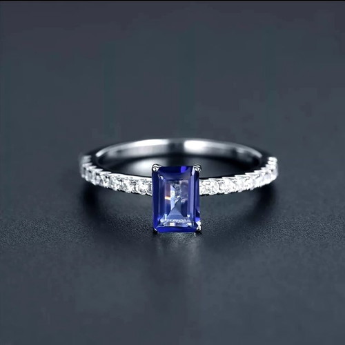 Silver ring with mystic quartz 925, handmade, size 19