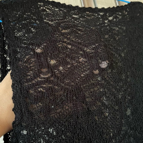 Knitted black salopette with buttons, size S, like new