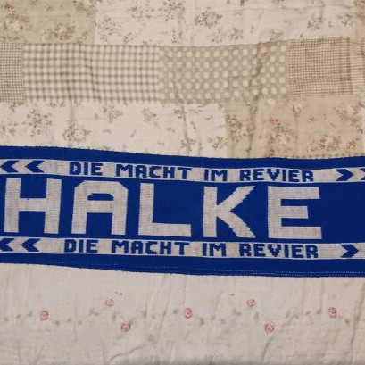 Schalke authentic football scarf used, double-sided
