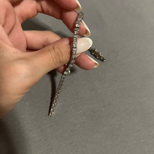 Silver 925 Riviera bracelet with stones used, needs minor repair