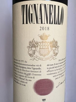 Super Tuscan Tignanello 2018 bottle 0.75L new