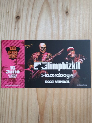 Limp Bizkit Concert Ticket 15/6/2026 New
