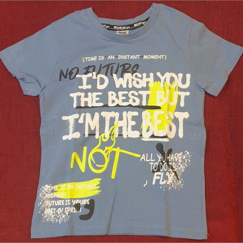 Sprint short-sleeve kids t-shirt size 116cm like new, blue multicolor