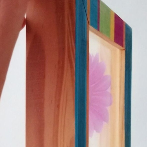 Decorative frame with encased flower, new