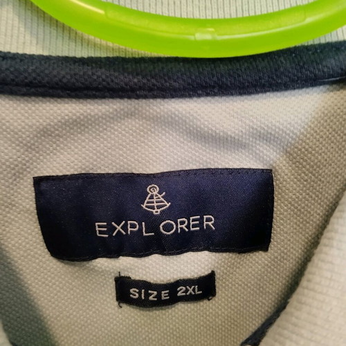 Explorer men's polo shirt like new, gray and green, size L