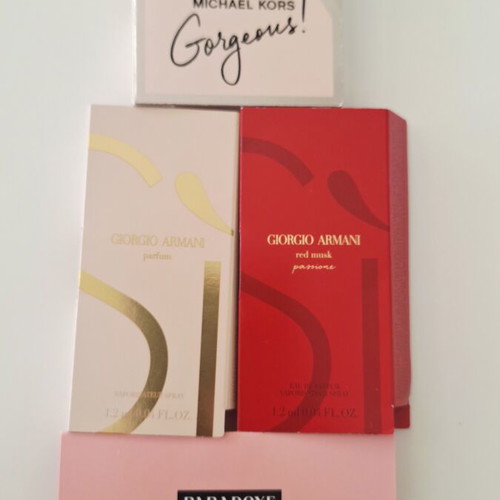 Perfume samples pack with Michael Kors, Armani, Prada testers